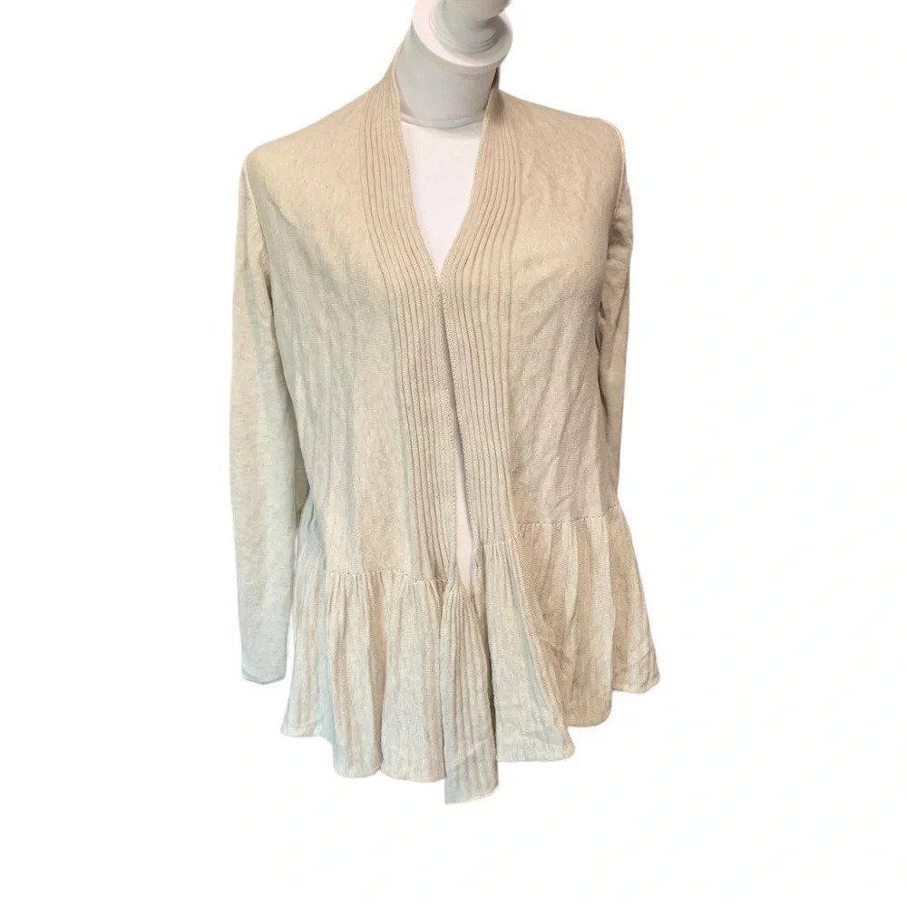 Max Studio cream colored cardigan women's size small
